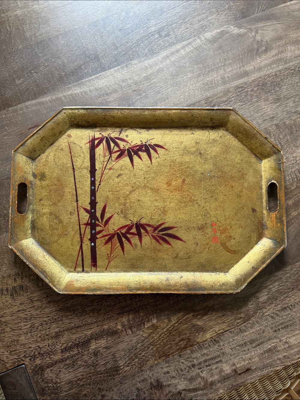 Japanese Vintage Gold Serving Tray